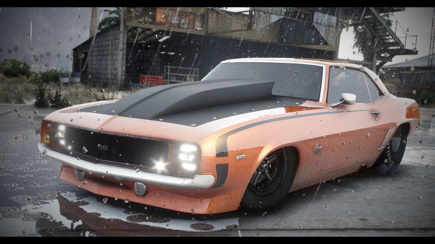 1969 Chevrolet Camaro SS Drag Car "Sick Seconds" + Templated - DEVELOPER Z3D