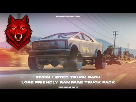 Lifted Truck "RAMPAGE" Pack 1 | 12 Vehicles | 511 Tuning Parts | Liveries | Scratch Made