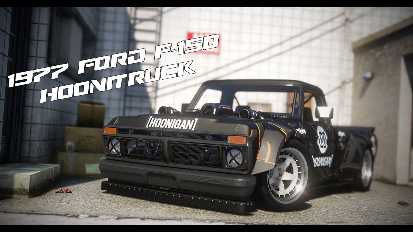 1977 Ford F-150 Hoonitruck V.1, V6 Twin Turbo Ford GT LeMans Engine, Custom Car for FiveM